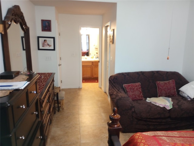 view of tiled living room