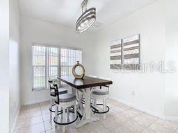 view of tiled dining room