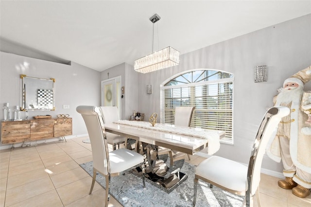 view of tiled dining room