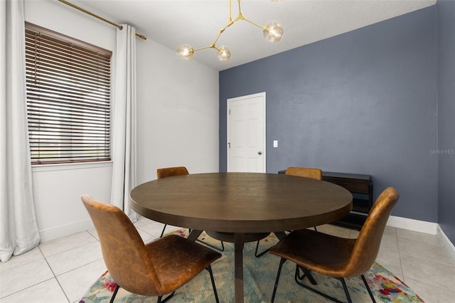 dining room featuring light tile patterned flooring