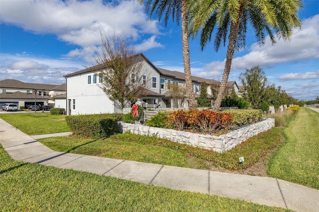 view of front of house with a front lawn