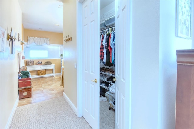 interior space with light tile patterned floors