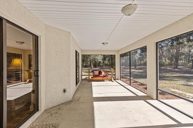 view of unfurnished sunroom