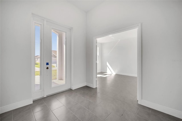 interior space with light tile patterned flooring