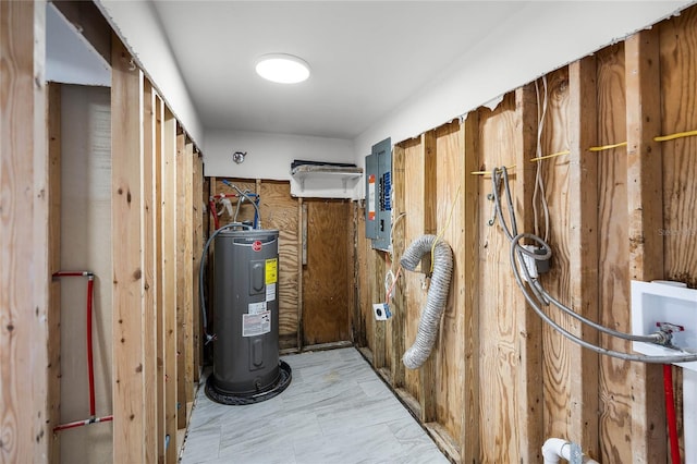 utilities with electric panel and electric water heater