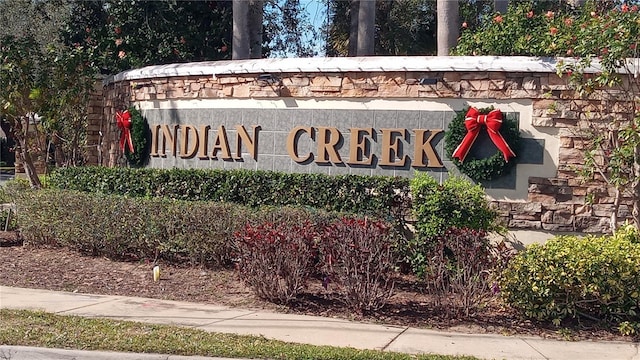 view of community sign