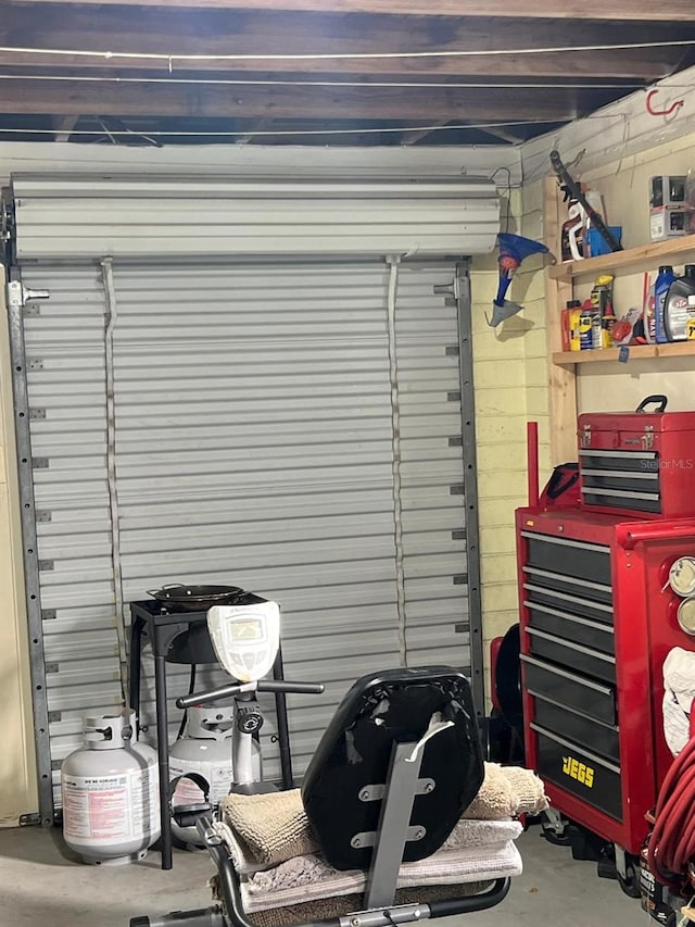 view of garage