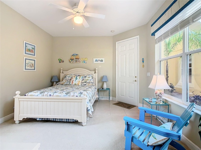 bedroom with ceiling fan