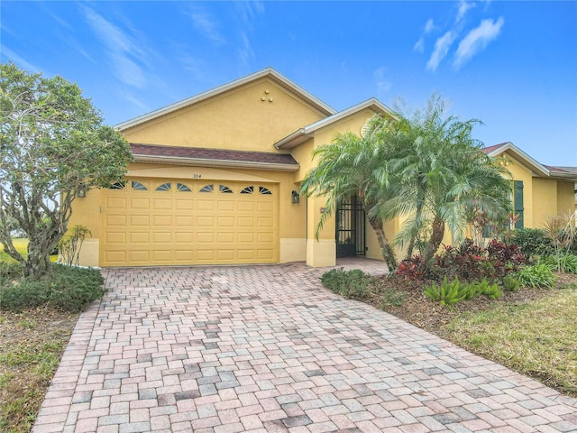 view of front of house with a garage