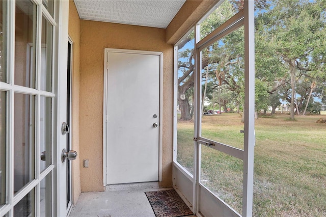 view of unfurnished sunroom