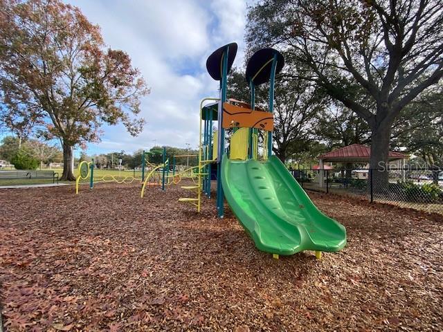 community playground with fence