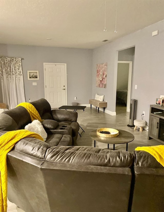 living room featuring hardwood / wood-style floors