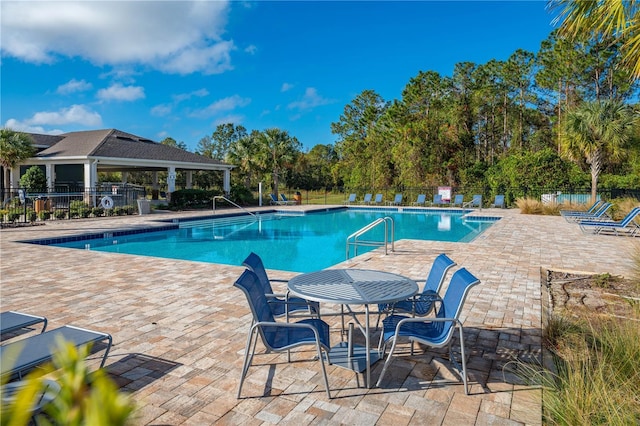 view of pool featuring a patio