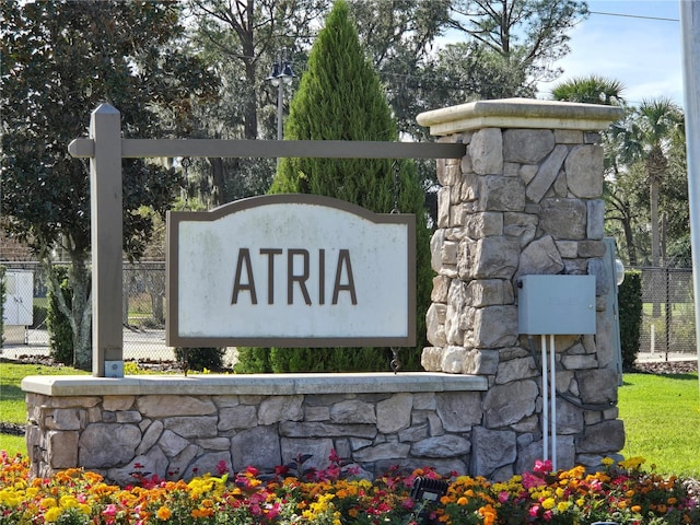 view of community sign