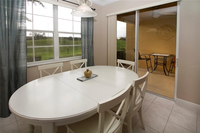 view of tiled dining space