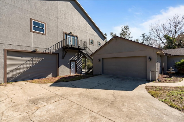 exterior space featuring a garage