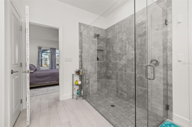 bathroom with an enclosed shower