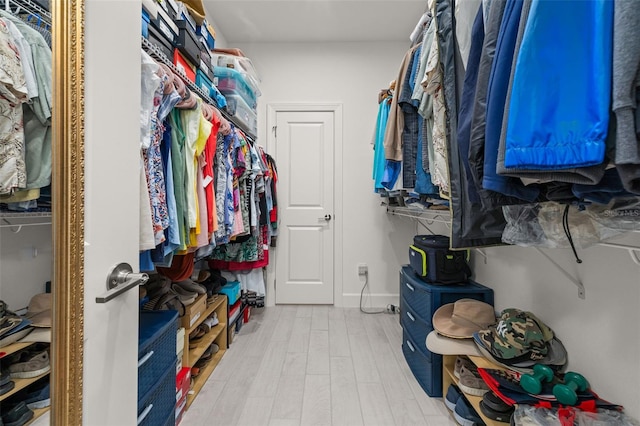 walk in closet featuring hardwood / wood-style floors