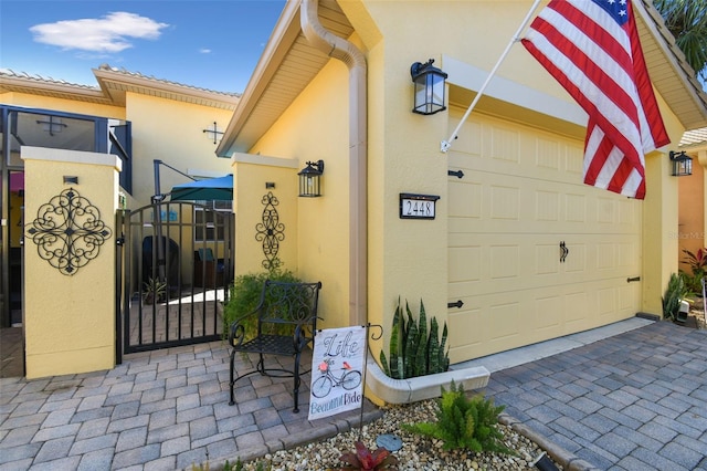 view of home's exterior with a garage