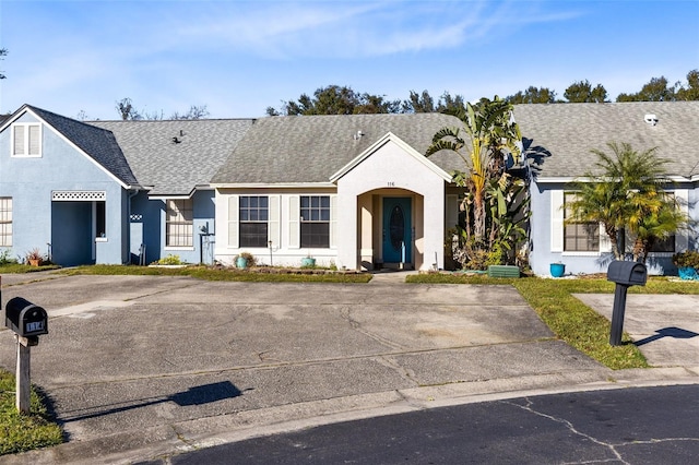 view of single story home