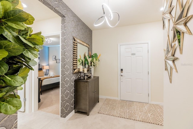 view of tiled entrance foyer