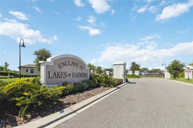 view of community sign