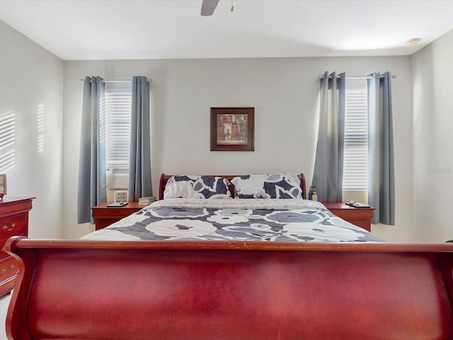 bedroom featuring ceiling fan