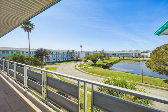 balcony with a water view