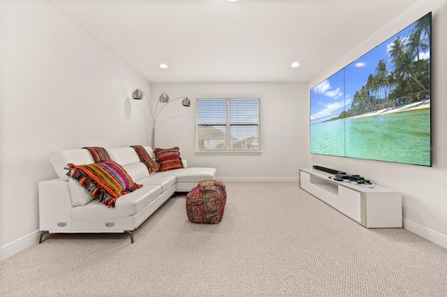 living room featuring carpet floors