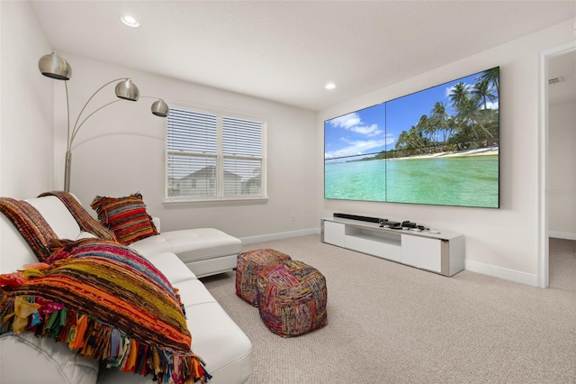 living room featuring carpet flooring