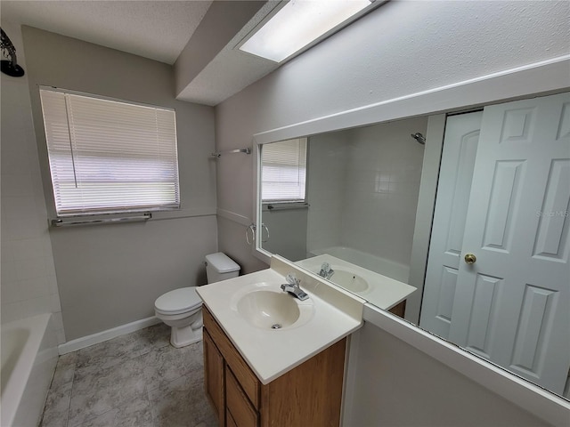 full bathroom with vanity, toilet, and shower / bath combination