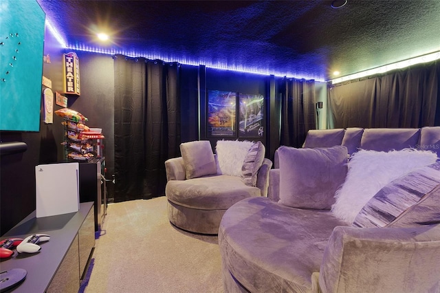 cinema room with carpet floors