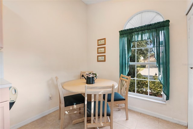 view of tiled dining room