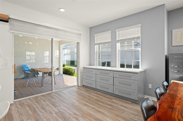 interior space with light wood-type flooring