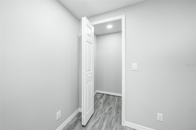 hall featuring light hardwood / wood-style flooring