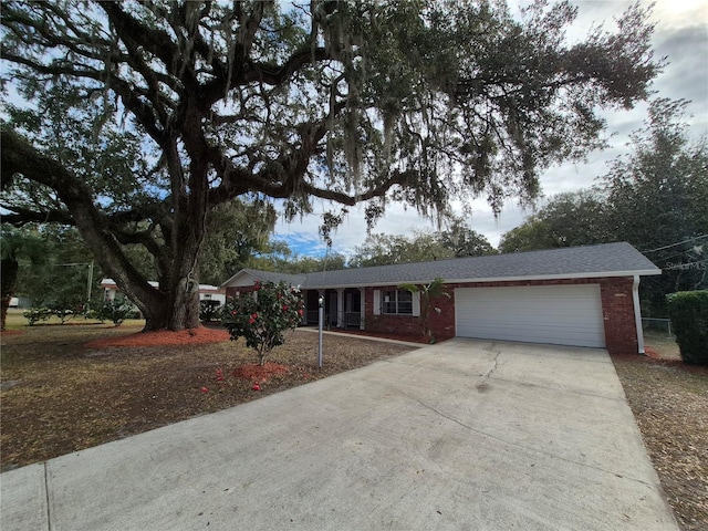 ranch-style home with a garage