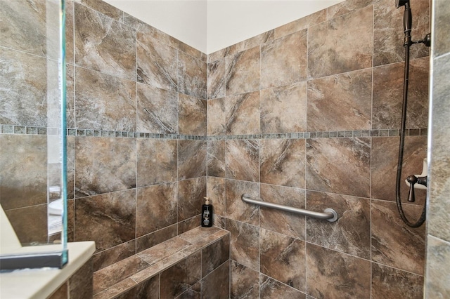 interior details with tiled shower