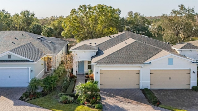 view of front of house with a garage