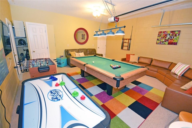 playroom with billiards