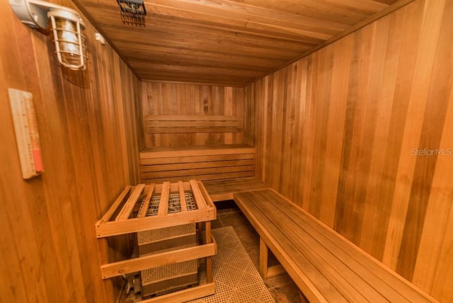 view of sauna