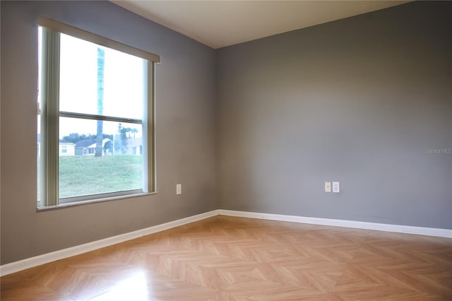 empty room featuring light parquet floors