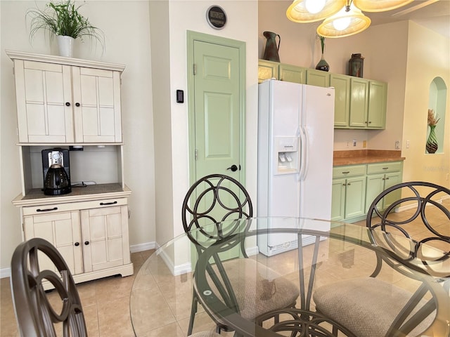 view of tiled dining area