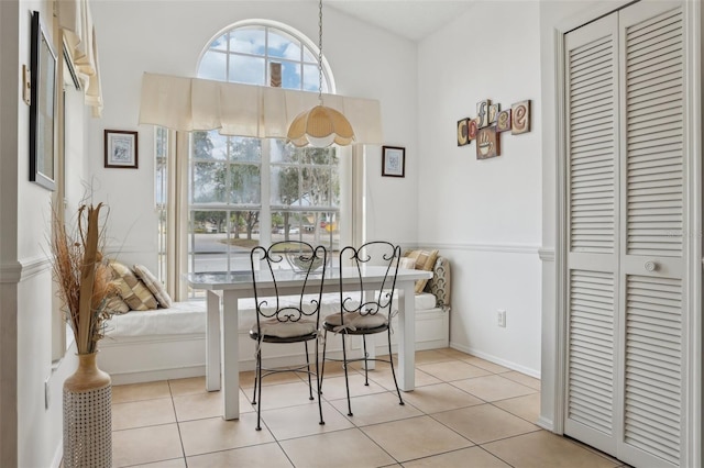 view of tiled dining room