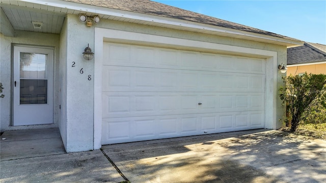 view of garage