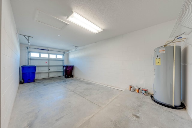 garage featuring electric water heater