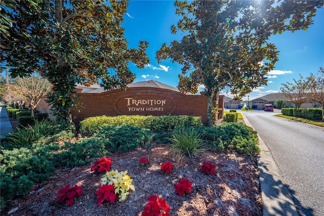 view of community sign