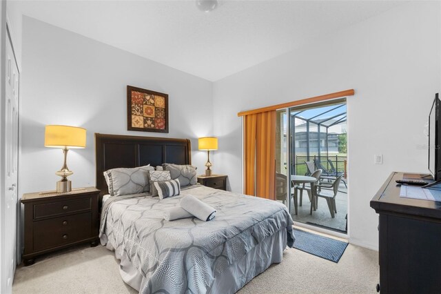 256 Lancaster Dr, Davenport, FL 33897 - bedroom with light colored carpet and access to outside