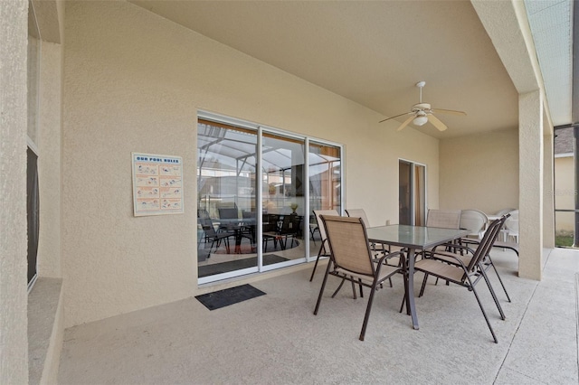 view of patio / terrace with ceiling fan