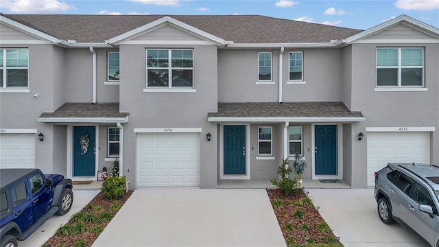 view of property featuring a garage