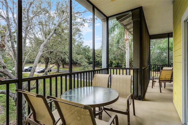 view of sunroom